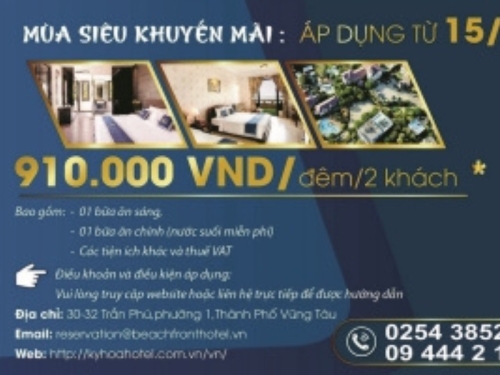 KHUYẾN MÃI Combo trọn gói tại khách sạn Kỳ Hòa Vũng Tàu
