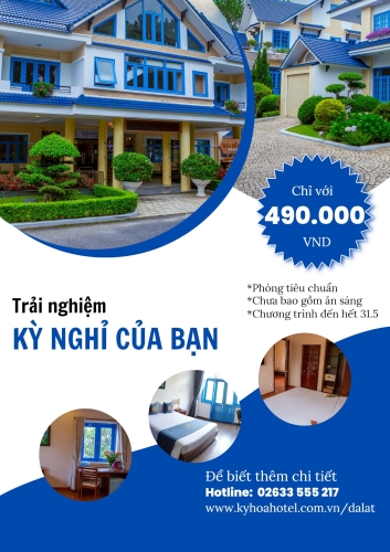 KHUYẾN MÃI  tại Khách sạn Kỳ Hòa Đà Lạt chỉ 490.000 